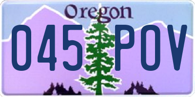 OR license plate 045POV