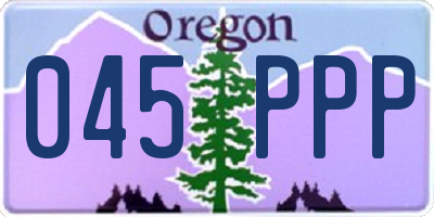 OR license plate 045PPP