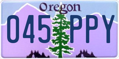 OR license plate 045PPY