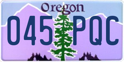 OR license plate 045PQC