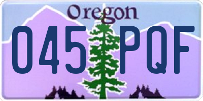 OR license plate 045PQF
