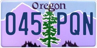 OR license plate 045PQN