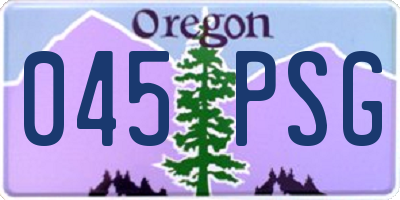 OR license plate 045PSG