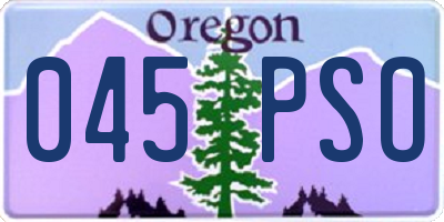OR license plate 045PSO