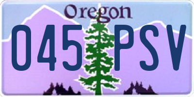 OR license plate 045PSV