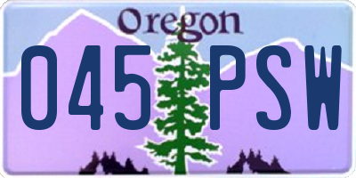 OR license plate 045PSW