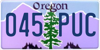 OR license plate 045PUC