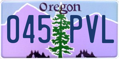 OR license plate 045PVL