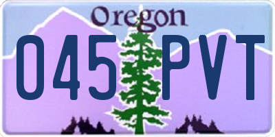 OR license plate 045PVT