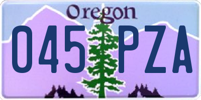 OR license plate 045PZA