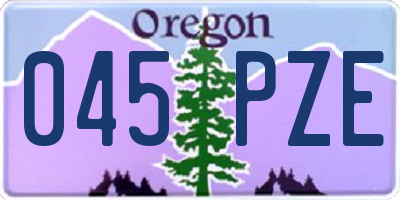 OR license plate 045PZE