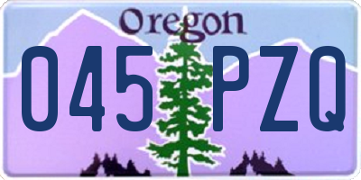 OR license plate 045PZQ