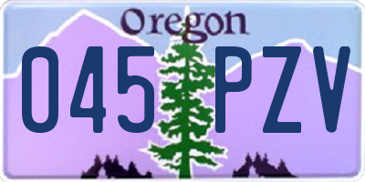 OR license plate 045PZV