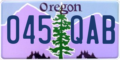 OR license plate 045QAB