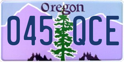OR license plate 045QCE
