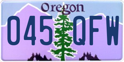 OR license plate 045QFW