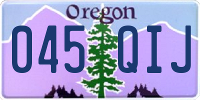 OR license plate 045QIJ