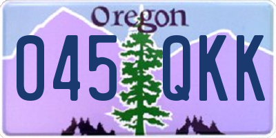 OR license plate 045QKK