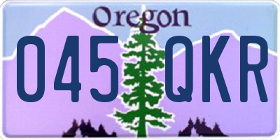 OR license plate 045QKR