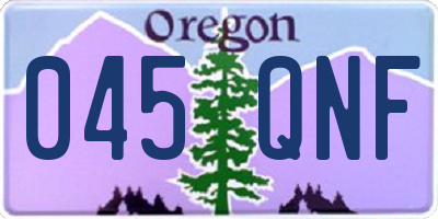 OR license plate 045QNF