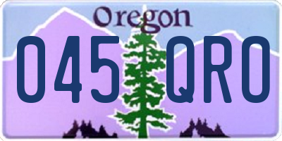 OR license plate 045QRO
