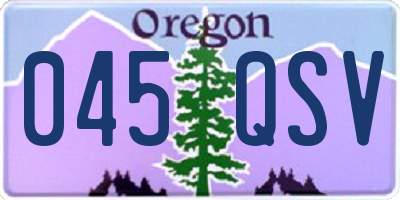 OR license plate 045QSV