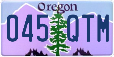 OR license plate 045QTM