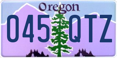 OR license plate 045QTZ