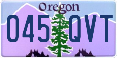 OR license plate 045QVT