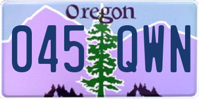 OR license plate 045QWN
