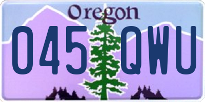 OR license plate 045QWU