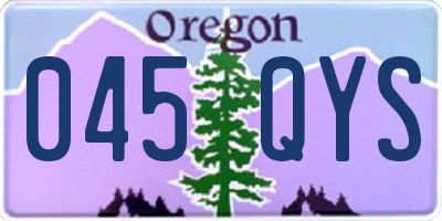 OR license plate 045QYS