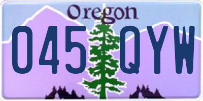 OR license plate 045QYW