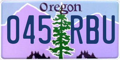 OR license plate 045RBU