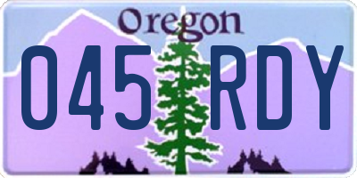 OR license plate 045RDY