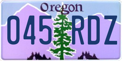 OR license plate 045RDZ