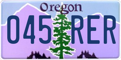 OR license plate 045RER