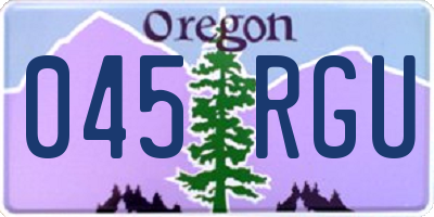 OR license plate 045RGU