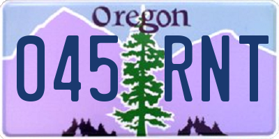OR license plate 045RNT