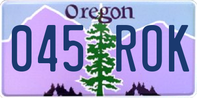 OR license plate 045ROK