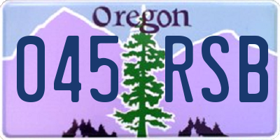 OR license plate 045RSB