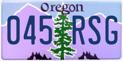 OR license plate 045RSG
