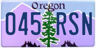 OR license plate 045RSN