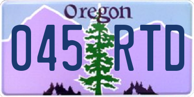 OR license plate 045RTD