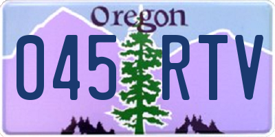 OR license plate 045RTV