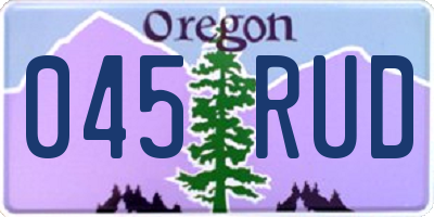 OR license plate 045RUD