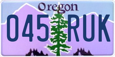 OR license plate 045RUK