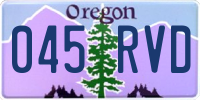 OR license plate 045RVD