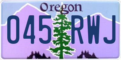 OR license plate 045RWJ