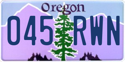 OR license plate 045RWN